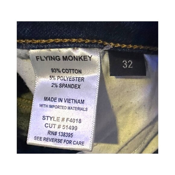 Flying Monkey High Rise Side Slit Frayed Hem Ankle Skinny Dark Wash Jeans - Picture 8 of 8